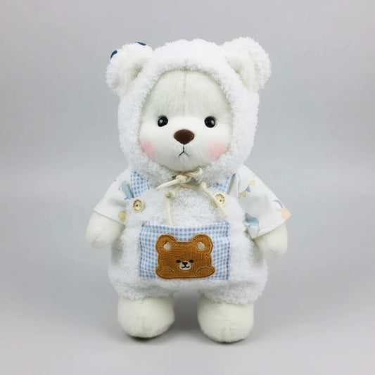 HugBear white sheepskin overalls outfit