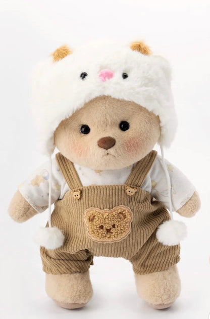HugBear White Sheep Brown Overalls Bear