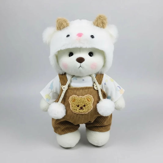 HugBear White Sheep Brown Overalls Bear