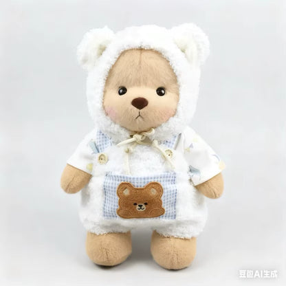HugBear white sheepskin overalls
