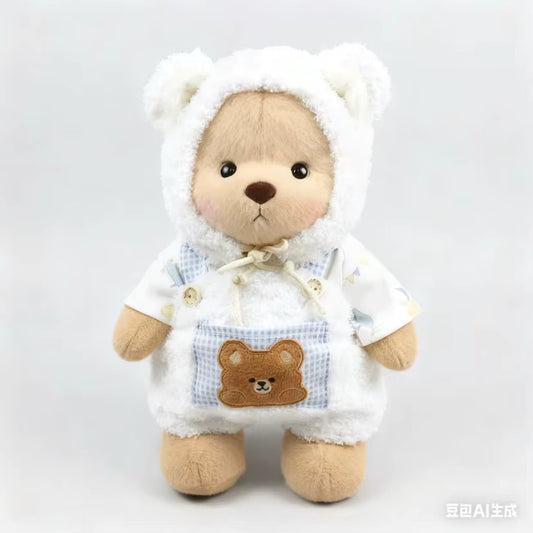 HugBear white sheepskin overalls