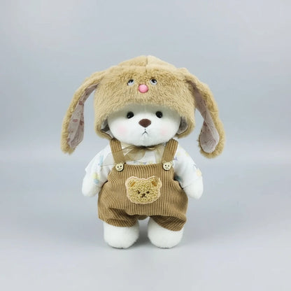 HugBear brown Mink Hat Brown Overalls Bear