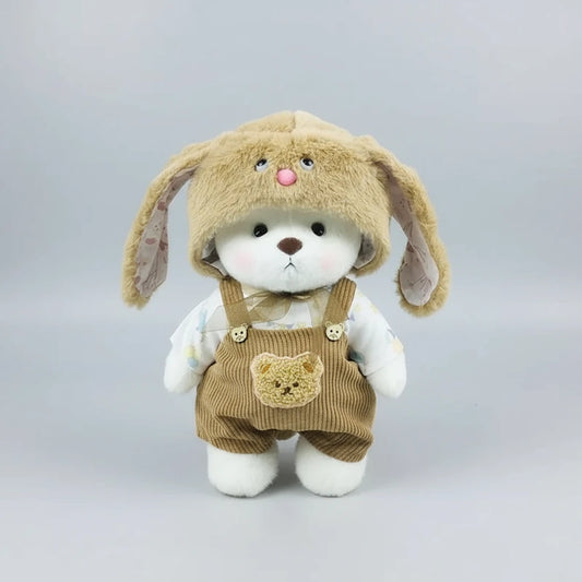 HugBear brown Mink Hat Brown Overalls Bear